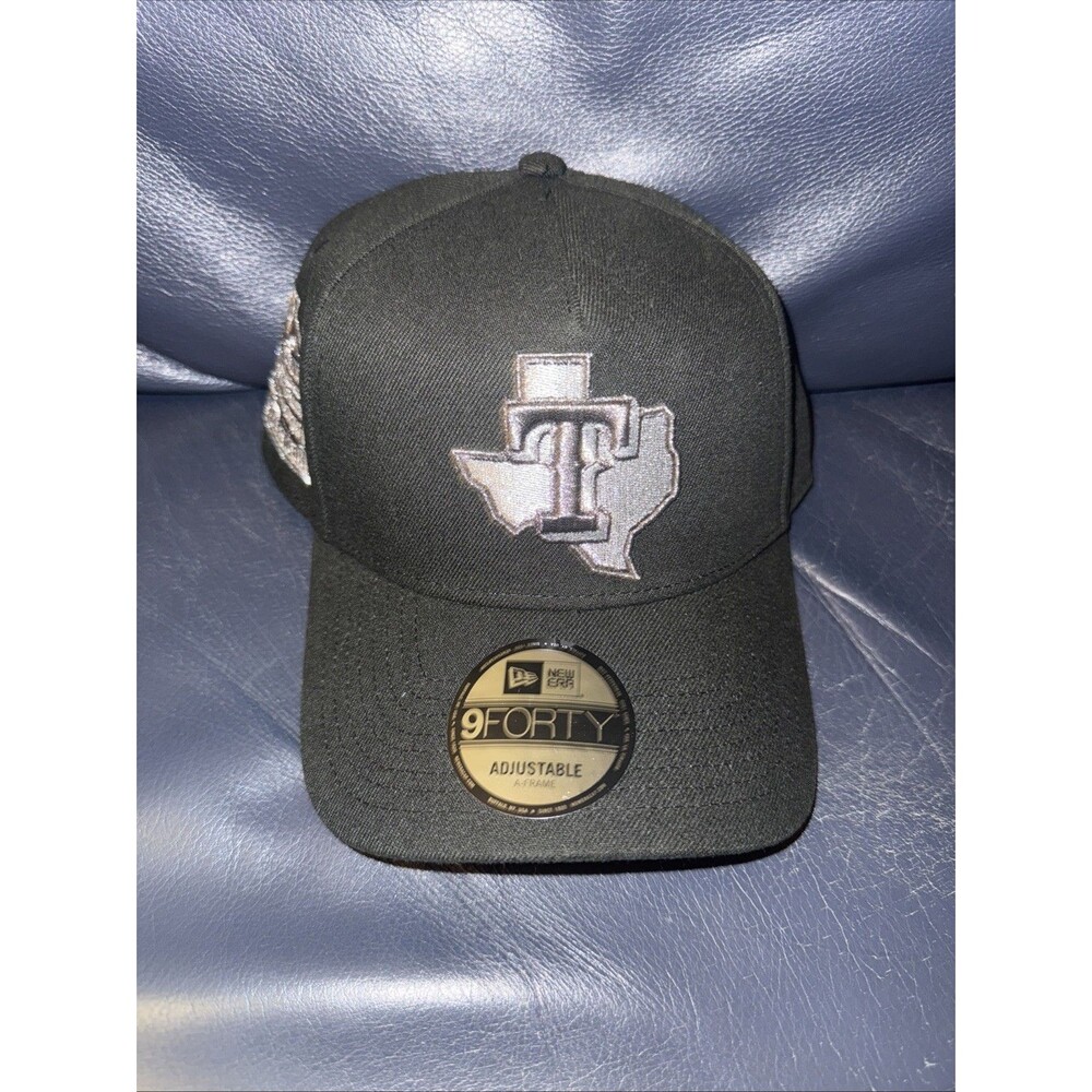 New Era Texas Rangers 9Forty Metallic Black A-Frame Snap Back Hat Cap
